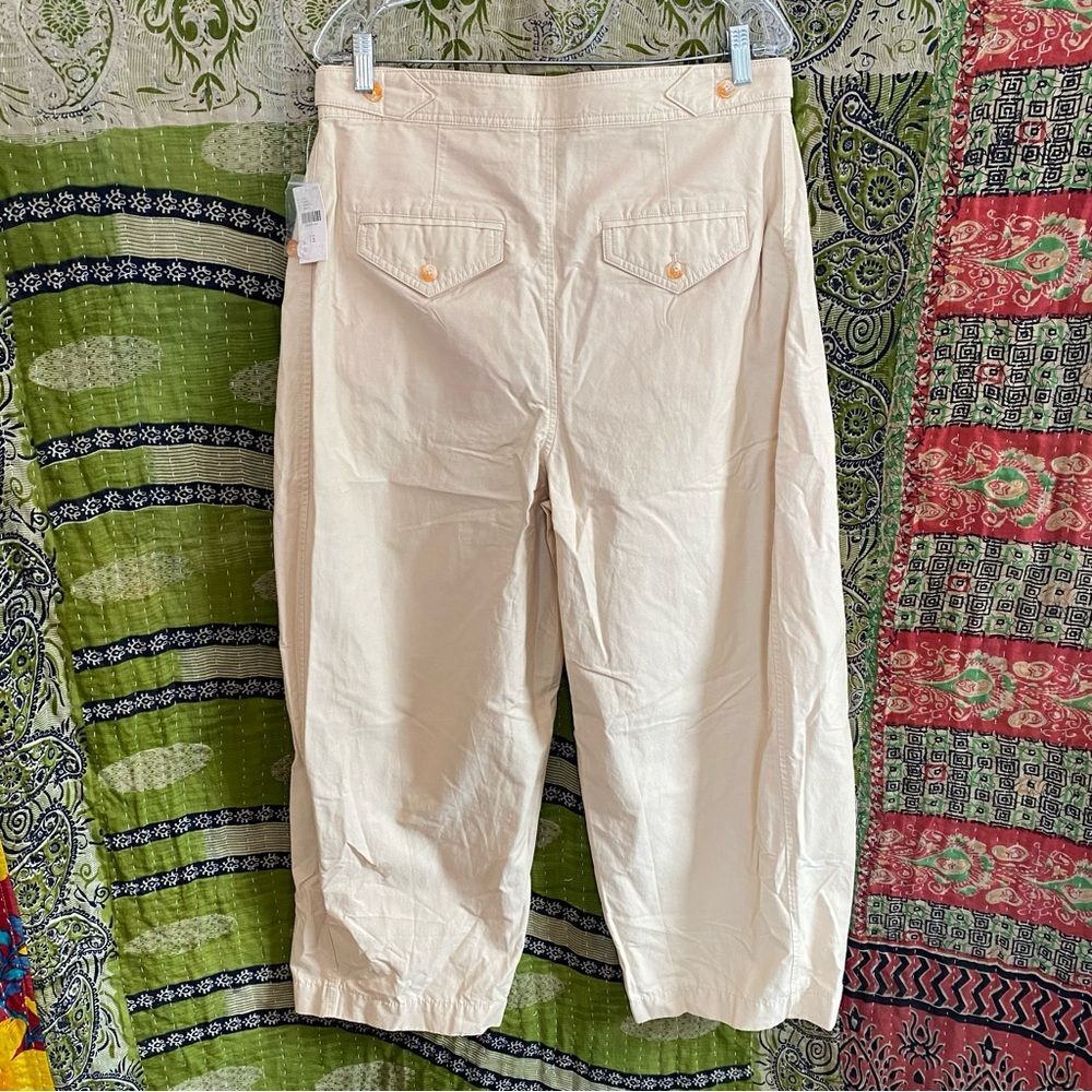 NWT Maeve by Anthropologie Neutral Utility Barrel Trouser Pants Size 12 - Picture 9 of 16